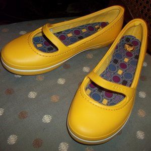 bnwots! Crocs Crocband Winter lined yellow maryjane 11 W